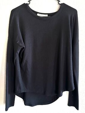 Rag and Bone Black Long-Sleeve Crewneck Top